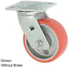 Faultless Swivel Plate Caster 1438-8RB 8" Mold-On Poly Wheel with Brake