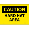 Safety Signs - Caution Hard Hat Area - Vinyl 7"H X 10"W