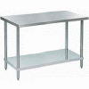 Aero Manufacturing 430 Table en acier inoxydable, 96 x 24 », sous étagère, calibre 18