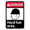 Panneaux graphiques - Zone de danger un casque - Vinyle 7" W X 10" H