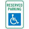 Panneau en aluminium - Réservés au stationnement handicapé Logo - . 08" épais, TM87J