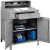 Global Industrial™ Cabinet Shop Desk w / Pigeonhole Riser, 34-1/2"W x 30"D, Gris