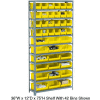 Rayons ouverts de l’industrie mondiale industrielle™ de l’acier - 42 Bacs d’empilage en plastique jaune 11 Étagères - 36 x 12 x 73