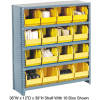Global Industrial™ Steel Closed Shelving - 16 Bacs d’empilage en plastique jaune 5 Étagères - 36 x 12 x 39