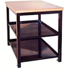 Support de magasin à double étagère en rite construit, bord carré du bloc de boucherie en érable, 24"L x 36"P x 30"H, noir