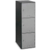 United Visual Products 3-Tier 3 Door Locker avec serrure combinée, 11-1/2"L x 18"P x 38"H, argent, assemblé