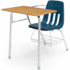 Virco® 9400br Classic Chair Desk-Med Oak Full Top/Navy Seat/Chrome Frame - Pkg Qty 2