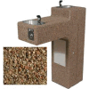 Concrete Dual Outdoor Drinking Fountain ADA Accessible - Tan River Rock