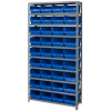 Global Industrial™ Steel Shelving With 36 4"H Plastic Shelf Bins Ivory - 36 x 18 x 72-13 tablettes