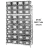 Global Industrial Chrome Wire Shelving With 12 10"H Nest & Stack Shipping Totes Gray, 72x24x63