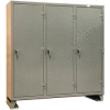 StrongHold® 1-Tier 3 Door Multi-Shift Personal Locker, 74"W x 24"D x 78"H, Gray, All-Welded