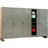 StrongHold® 1-Tier 5 Door Multi-Shift Personal Locker, 122"W x 24"D x 78"H, Gray, All-Welded