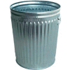 Witt Industries Outdoor Galvanized Steel Corrosion Resistant Trash Can, 24 Gallon, Silver