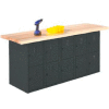 Diversified Spaces Wall, Island Workbench, 22 Vertical Lockers, 144"Wx24"D, Black
