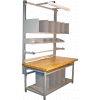 Pro-Line Complete Packing Workbench W/Power Apron, Maple Butcher Block Square Edge, 60"W x 30"D