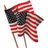 Stick à main drapeau de 12 x 18" U.S. avec Speartip or, paquet de 12