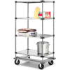 Nexel® Stainless Steel Shelf Truck w/Dolly Base, 1600 lb. Capacity, 48"L x 18"W x 70"H