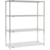 Nexel® Stainless Steel, 4 Tier, Wire Shelving Starter Unit, 60"W x 24"D x 86"H