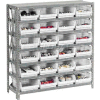 Global Industrial™ Steel Shelving With 18 4"H Plastic Shelf Bins Ivory, 36x18x39-7 Shelves