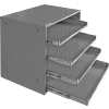 Étagère coulissante étroite Durham 310B-95 – pour grandes boîtes de rangement à compartiments – quatre tiroirs