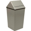 Witt Steel Square Swing Top Trash Can, 36 Gallon, Gris