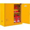 Global Industrial™ Inflammable Cabinet, Self Close Double Door, 30 Gallon, 43"Wx18"Dx44"H