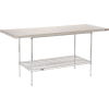 Global Industrial™ 304 Table de travail en acier inoxydable, 72 x 30 », sous étagère