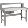 Global Industrial™ Workbench w/ Laminate Square Edge Top, Drawer & Riser, 60"W x 36"D, Gray