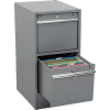 Global Industrial Pedestal W/ 2 Drawers, 15-3/4"W x 20"D, Gray
