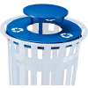 Global Industrial™ Rain Bonnet Couvercle - 36 Gallon Bleu w/ Recycle Logos