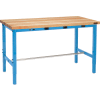 Global Industrial™ 72 x 30 Adaptable Height Workbench - Tablier de puissance, Birch Square Edge Bleu