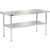 Global Industrial™ 430 Table en acier inoxydable, 60 x 30 », sous étagère