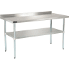 Global Industrial™ 430 Table en acier inoxydable, 60 x 30 », sous étagère, dosseret 2 »