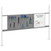 Global Industrial 36" Pegboard & 18" Whiteboard Panel Kit, 72"W, Gray