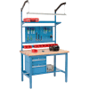 Global Industrial™ 48"W x 36"D Production Workbench - Banc complet maple Safety Edge - Bleu