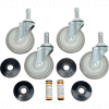 Nexel® CA5S4 (4) Swivel Stem Casters, 5" Polyurathane, Set of (4), 1200 lb Capacity