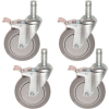 Nexel® CA5BP4 (4) Swivel Brake Stem Casters, 5" Polyurathane, Set of (4), 1200 lb Capacité