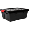 Quantum Heavy-Duty Latch Container with Lid 21"Lx15-7/8"x7-3/4"H Black Price Each - Qté par paquet : 6