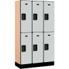 Salsbury 2-Tier 6 Door Designer Wood Locker, 36 « L x 15 » P x 64 » H, gris, partiellement assemblé