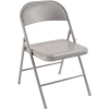 Chaise pliante Interion®, acier, gris - Qté par paquet : 4
