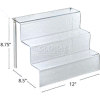 Azar Displays 326043 3-Tier Countertop Step Display, 12" x 8.75", Acrylic