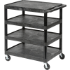 Luxor® BC45 Structural Plastic Shelf Truck, 24 x 18 x 39, 4 Shelves, Black