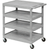 Luxor® BC45 Plastic Shelf Truck 24 x 18 x 39, 4 Shelves, Gray