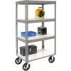 Global Industrial Easy Adjust Boltless 4 Shelf Truck 36x18 W/ Laminate Shelves, Rubber Casters