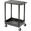 Luxor® STC21 Flat Top Shelf 2 Shelf Plastic Utility Cart 24x18 300 Lbs.
