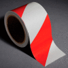 INCOM® sécurité de bandes réfléchissantes rayé rouge/blanc, 3" W x 30' L, 1 rouleau