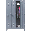 StrongHold® Single Tier 4 Door Welded Slim-Line Locker, 50"Wx18"Dx72"H, Gray, Assembled