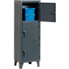 StrongHold® Triple Tier 3 Door Welded Personnel Locker, 22"Wx18"Dx68"H, Gray, Assembled