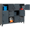 StrongHold® Triple Tier 12 Door Welded Personnel Locker, 82"Wx18"Dx68"H, Gray, Assembled