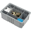 Global Industrial Plastic Dividable Grid Container - DG92060,16-1/2"L x 10-7/8"W x 6"H, Gray - Pkg Qty 8